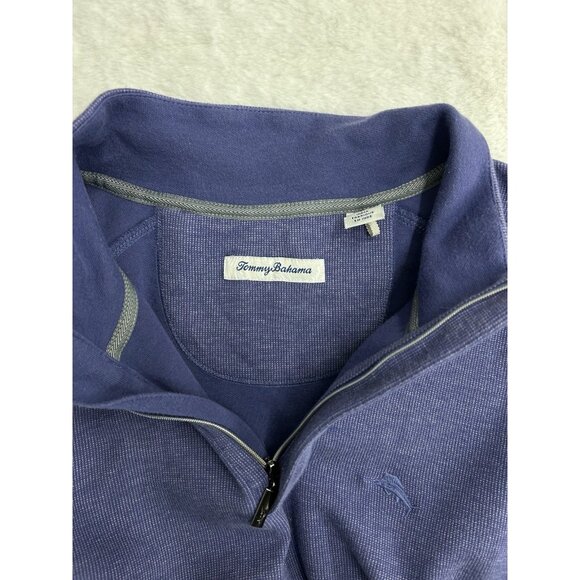 Tommy Bahama Sweater Mens Medium Purple Playa Tini Quarter Zip Mock Neck - Picture 8 of 15